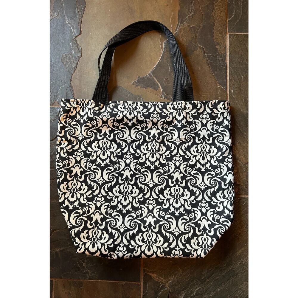 Black and Cream Market Tote Hand Made By Jan of Sew Knot Right Grocery or ?